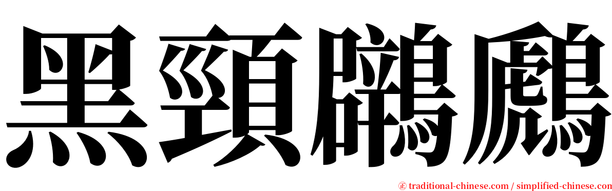 黑頸鸊鷉 serif font