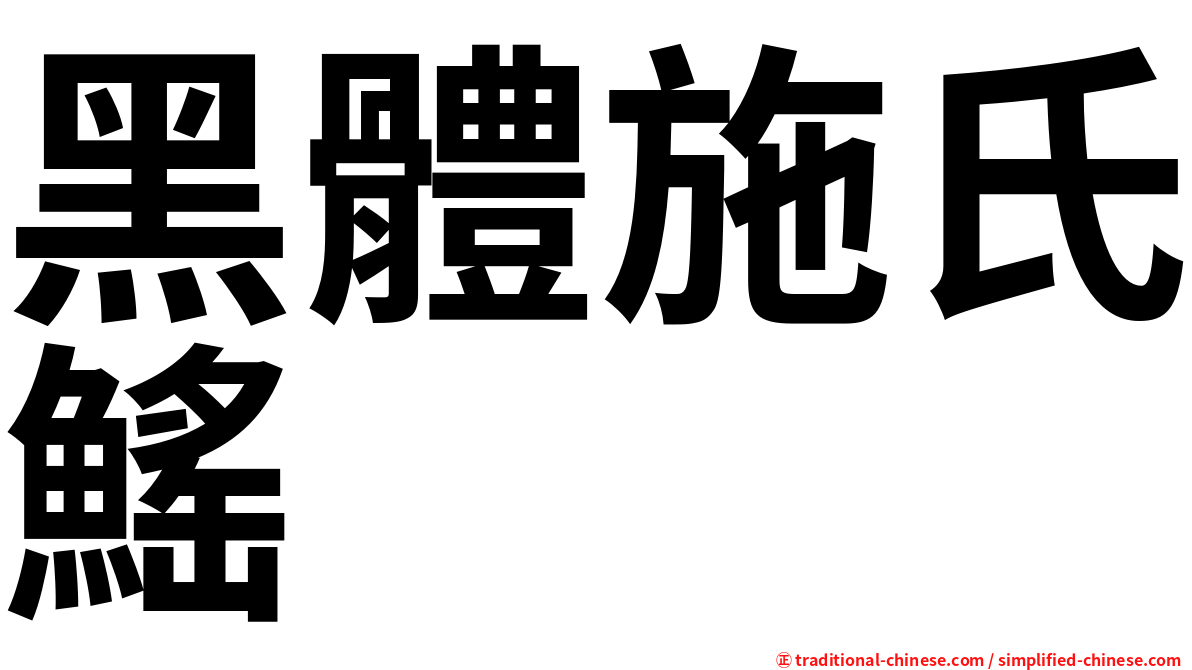 黑體施氏鰩