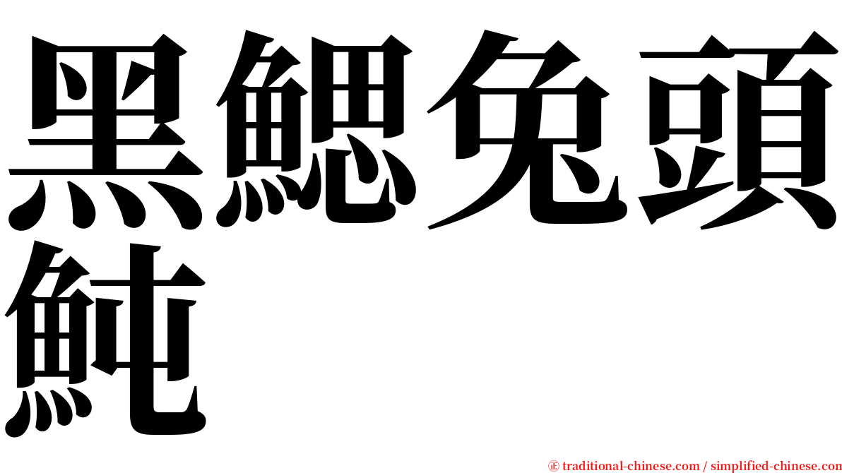 黑鰓兔頭魨 serif font