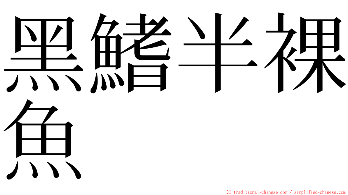 黑鰭半裸魚 ming font