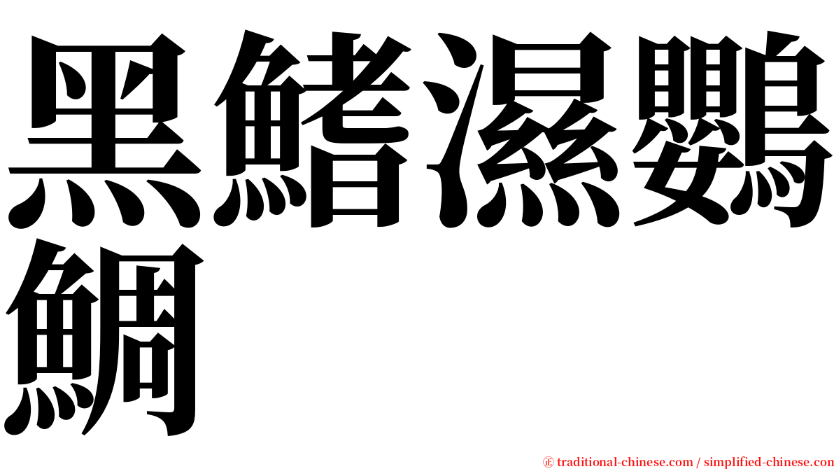 黑鰭濕鸚鯛 serif font