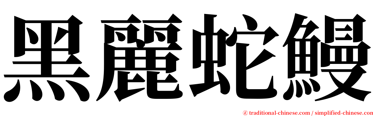 黑麗蛇鰻 serif font