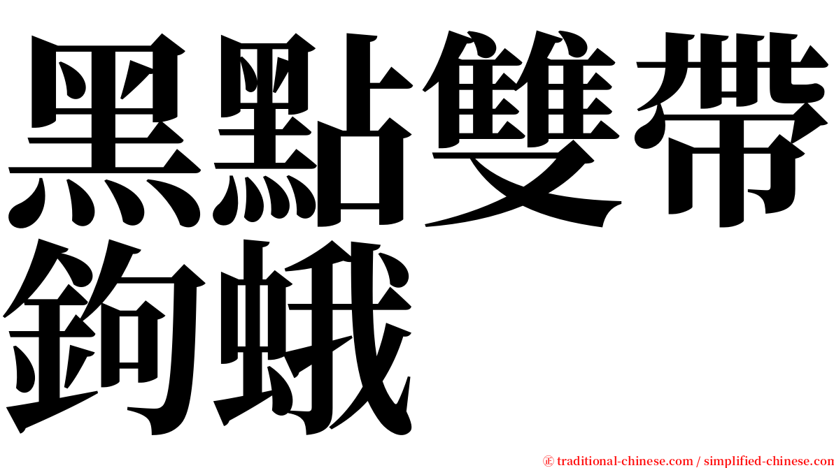 黑點雙帶鉤蛾 serif font