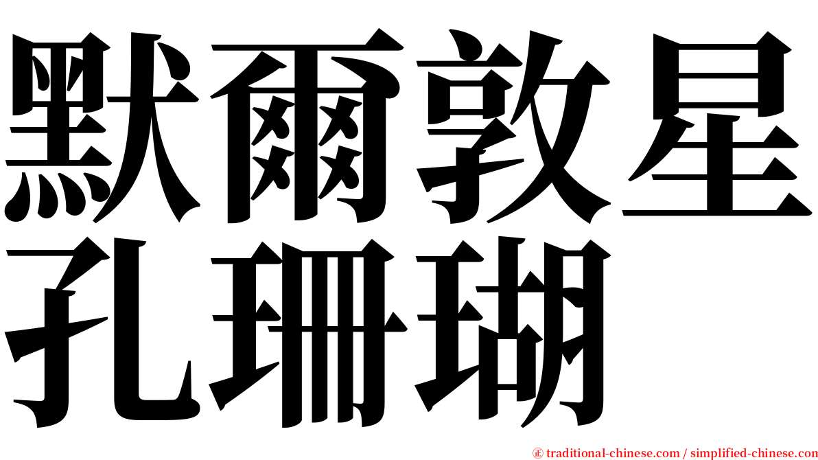 默爾敦星孔珊瑚 serif font