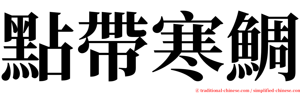 點帶寒鯛 serif font