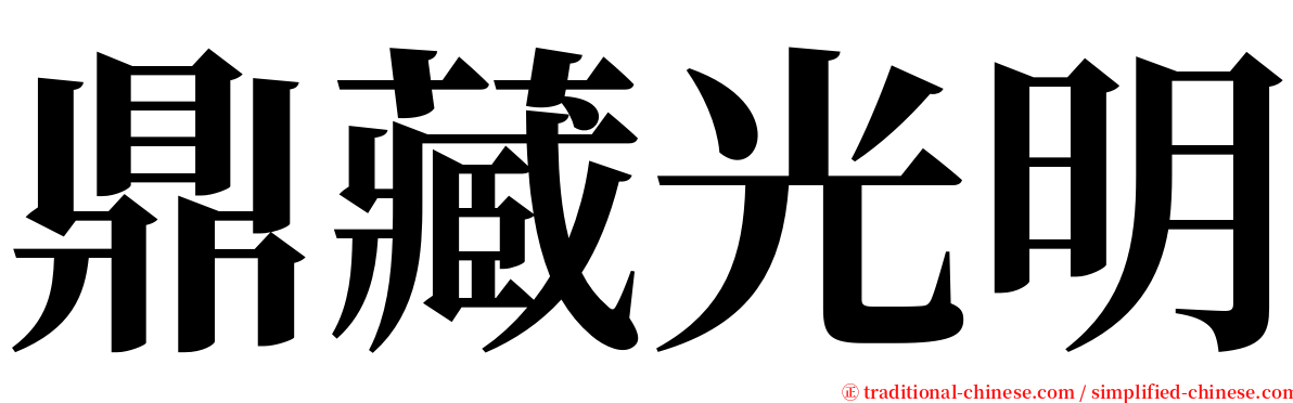 鼎藏光明 serif font