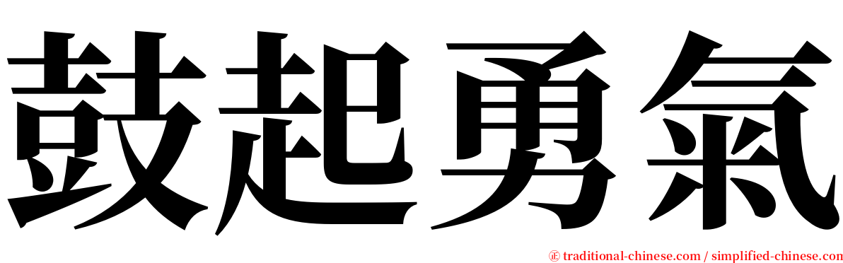 鼓起勇氣 serif font