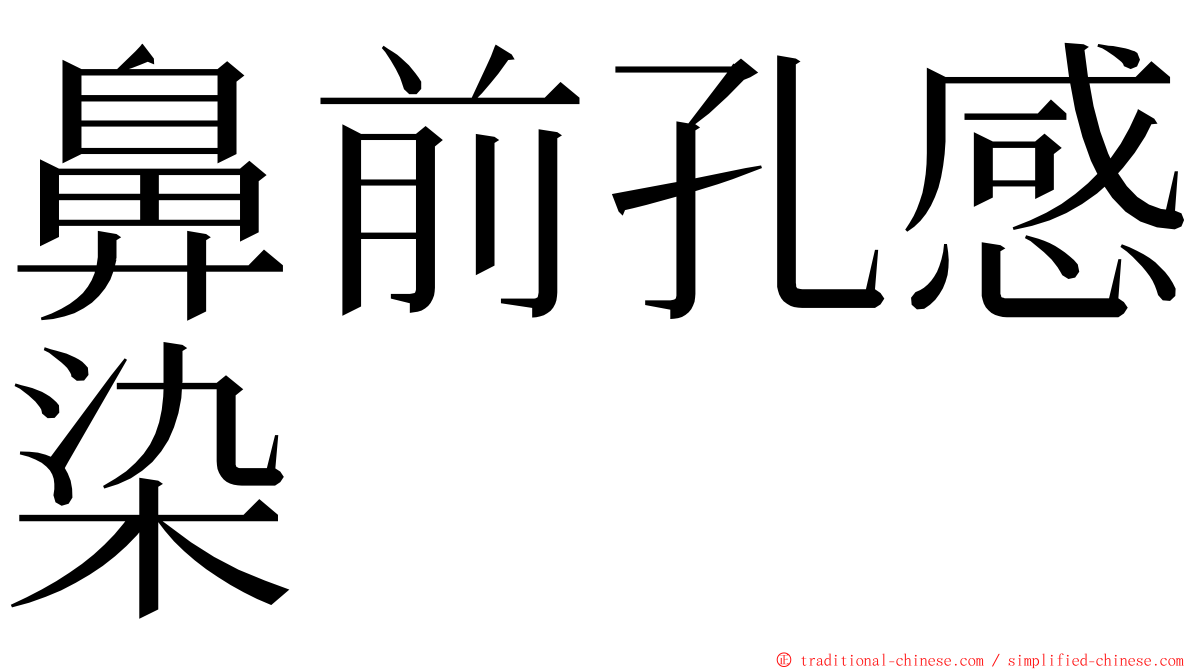 鼻前孔感染 ming font