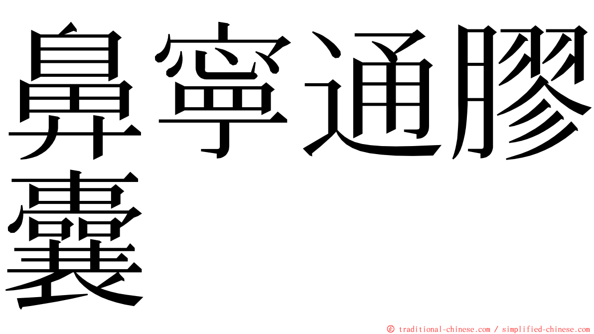 鼻寧通膠囊 ming font