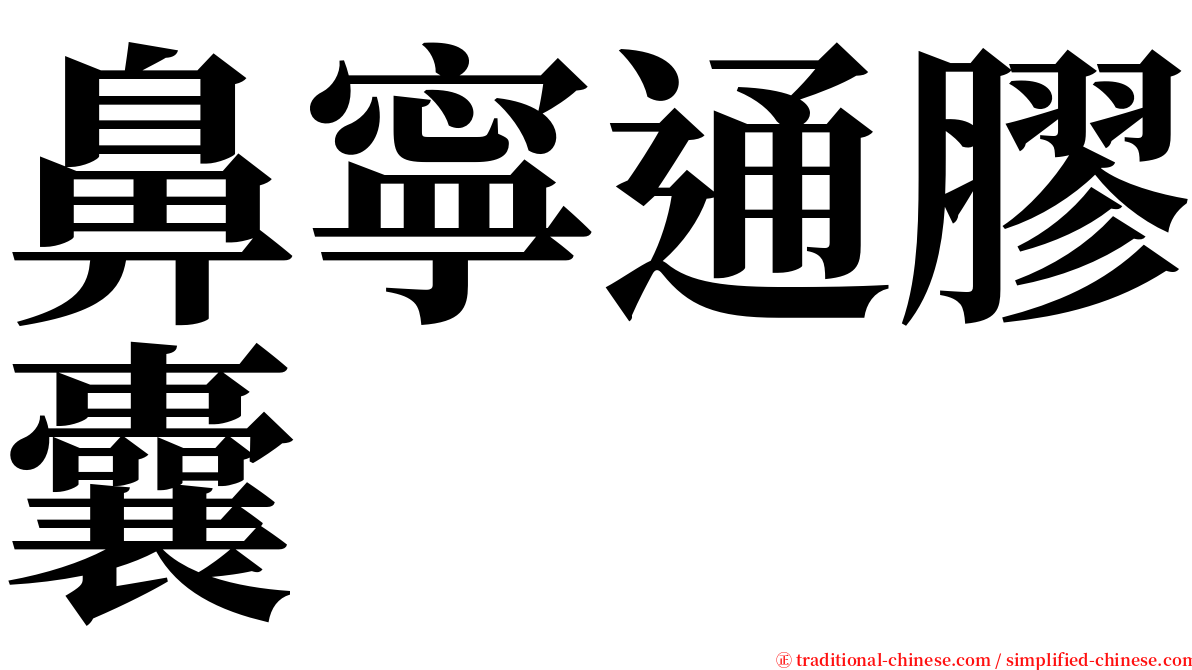 鼻寧通膠囊 serif font