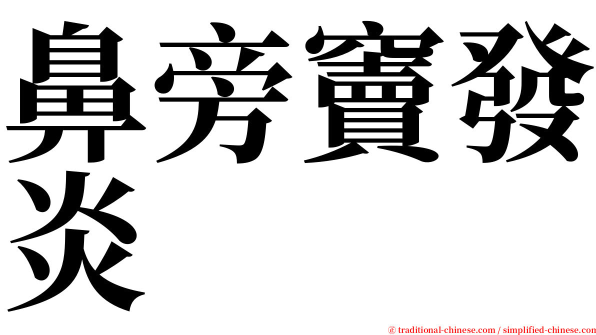 鼻旁竇發炎 serif font