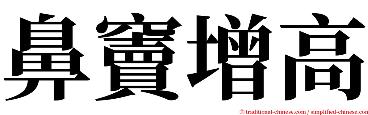 鼻竇增高 serif font