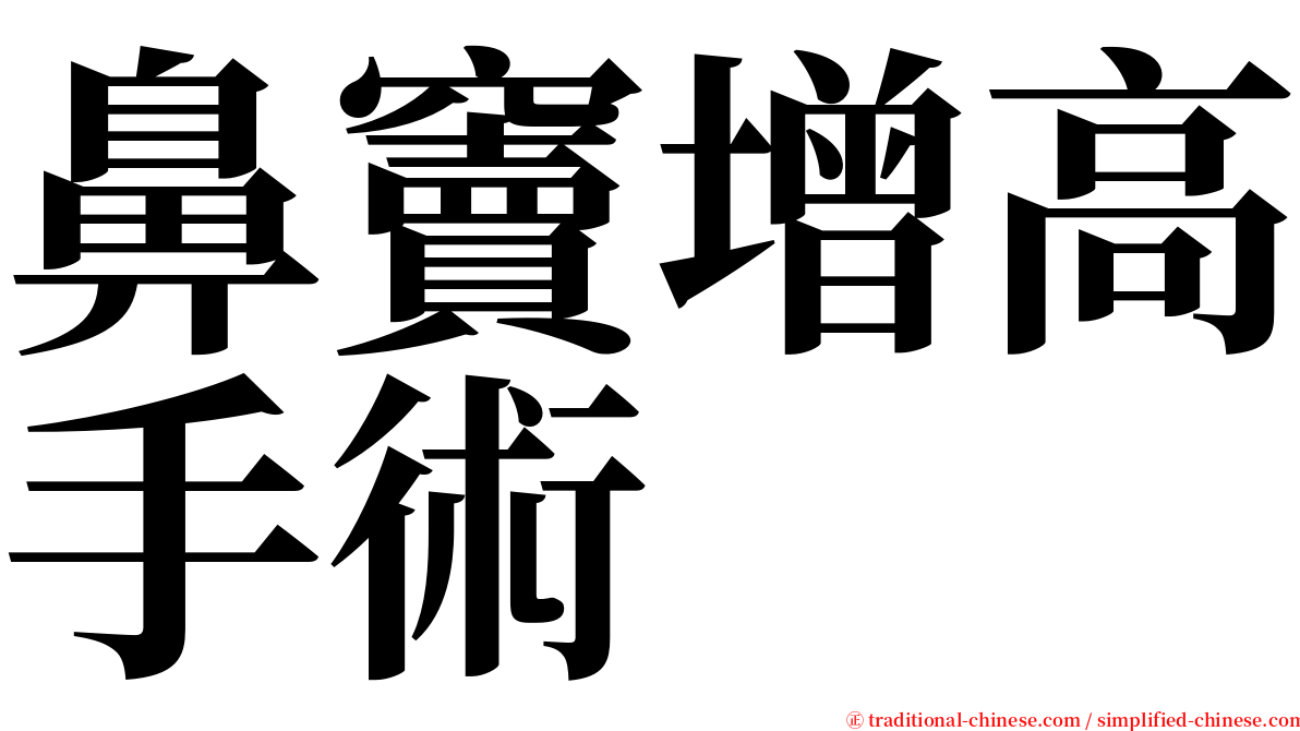 鼻竇增高手術 serif font