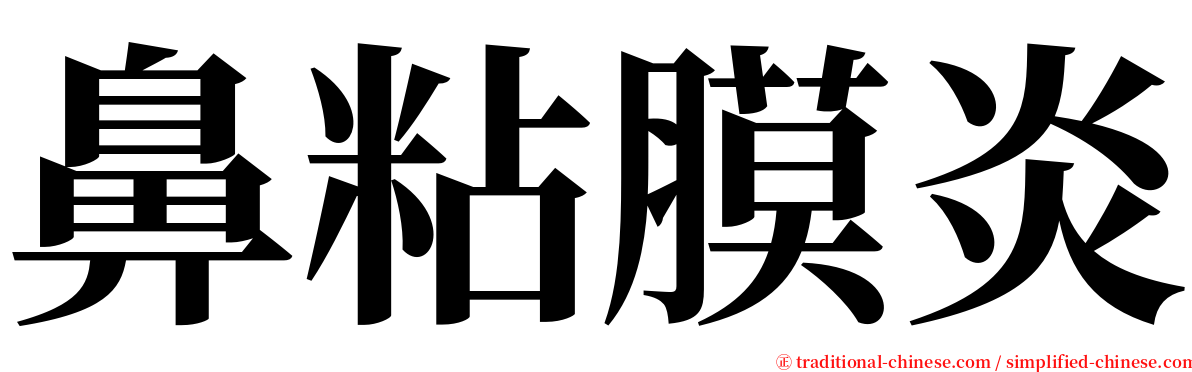 鼻粘膜炎 serif font