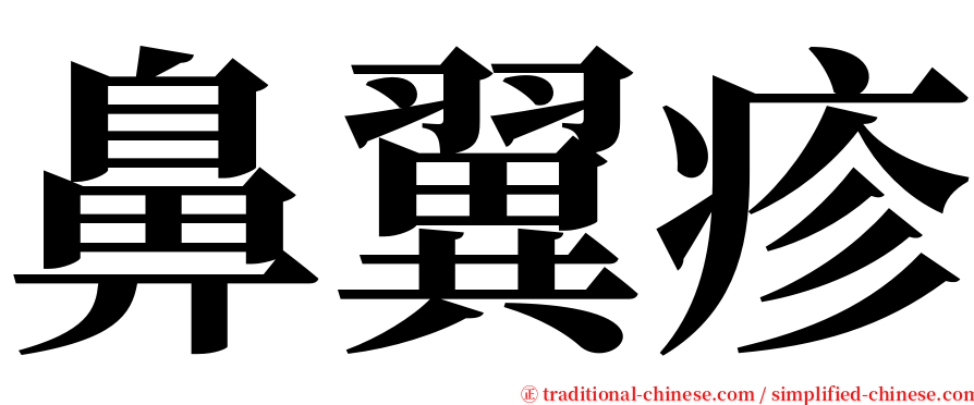 鼻翼疹 serif font