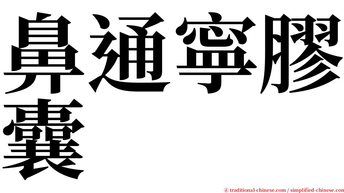 鼻通寧膠囊 serif font