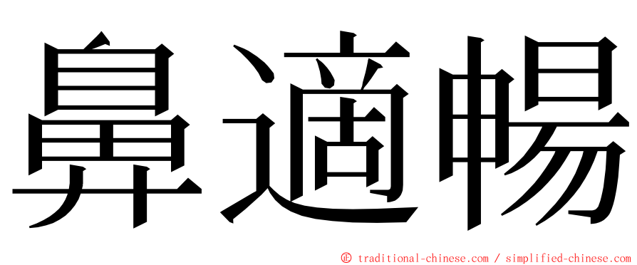 鼻適暢 ming font