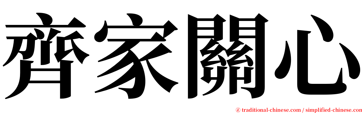 齊家關心 serif font