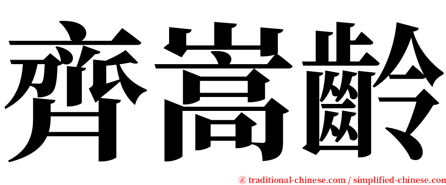 齊嵩齡 serif font