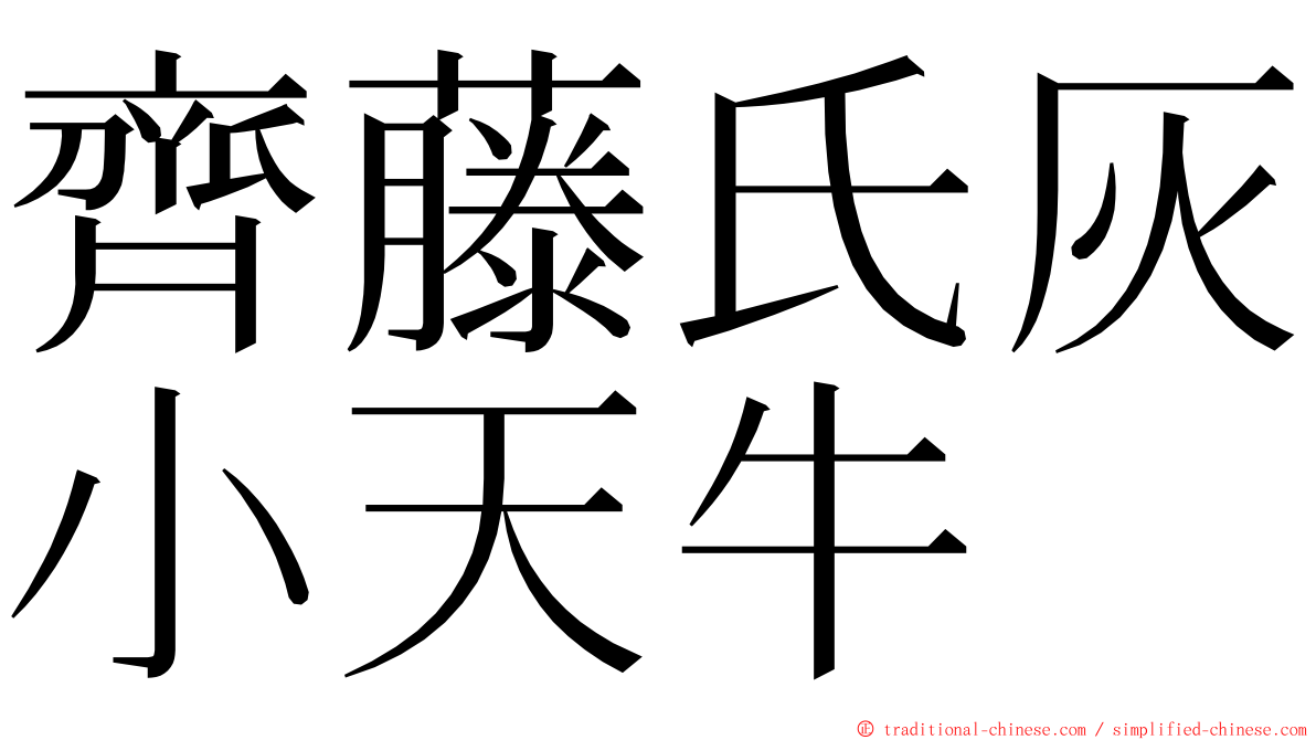 齊藤氏灰小天牛 ming font