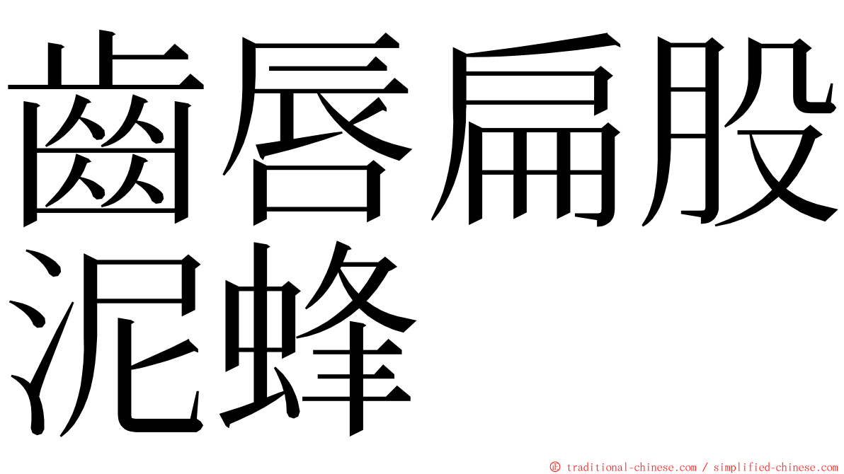 齒唇扁股泥蜂 ming font