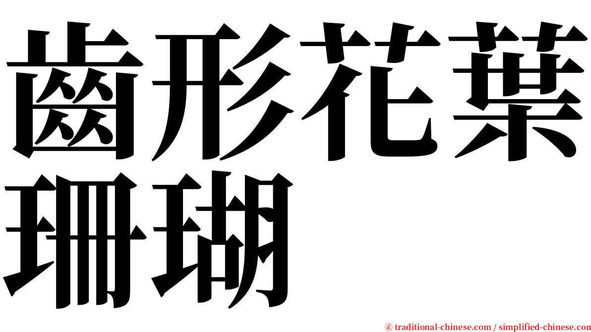 齒形花葉珊瑚 serif font