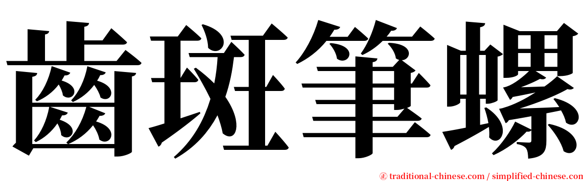 齒斑筆螺 serif font