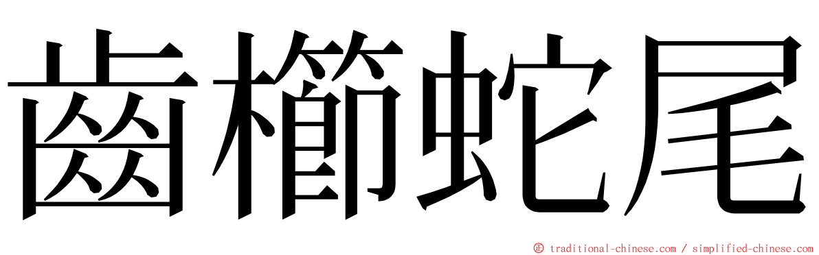 齒櫛蛇尾 ming font