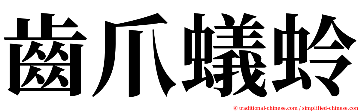 齒爪蟻蛉 serif font