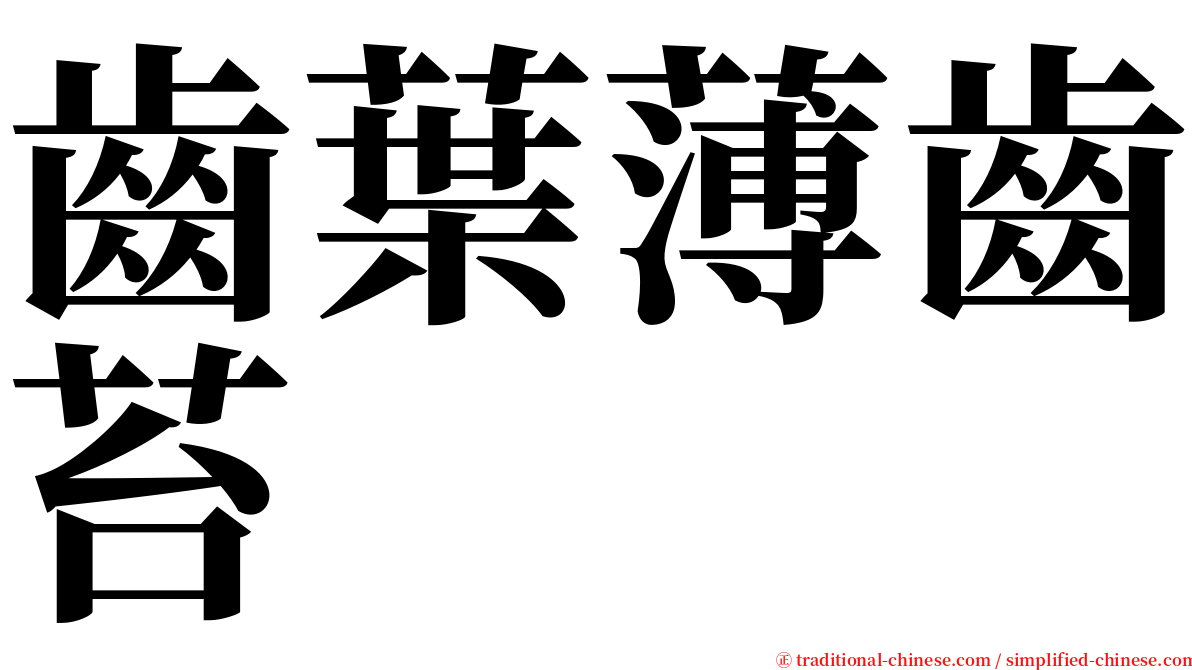 齒葉薄齒苔 serif font