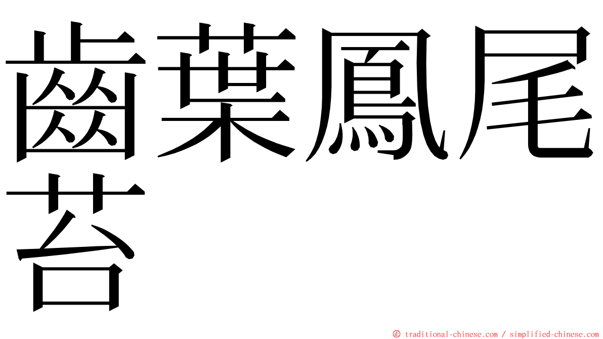 齒葉鳳尾苔 ming font