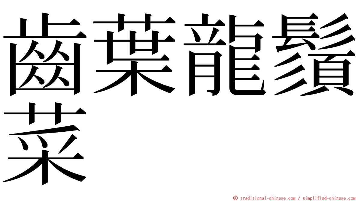 齒葉龍鬚菜 ming font