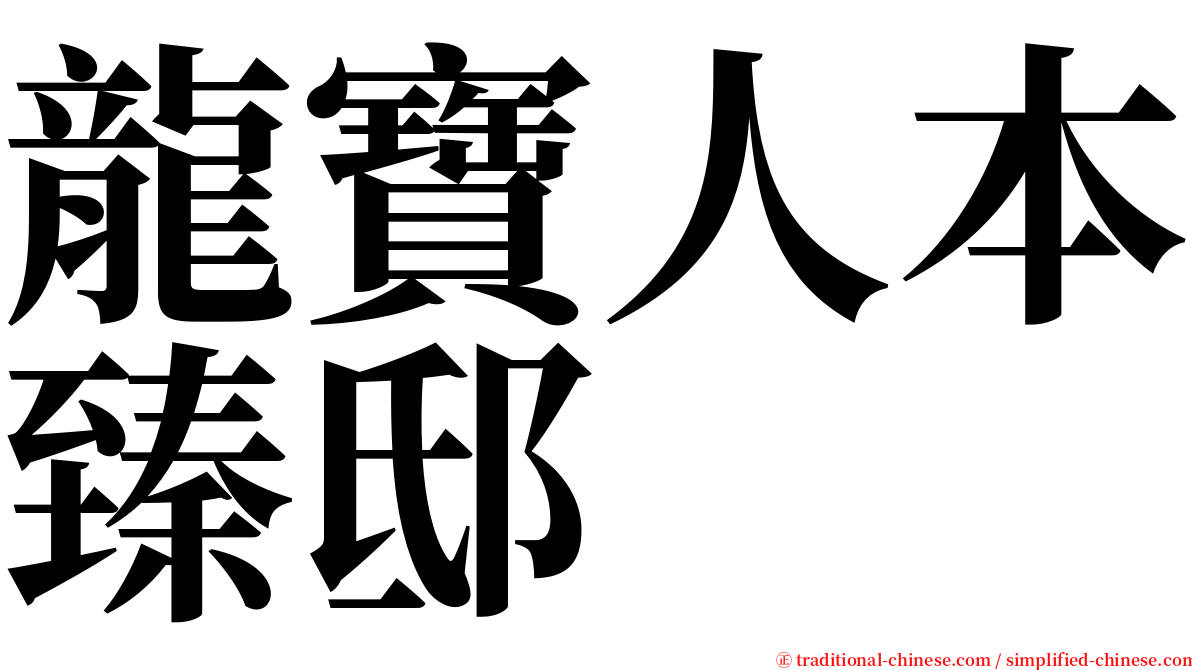 龍寶人本臻邸 serif font