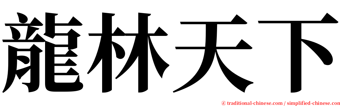 龍林天下 serif font