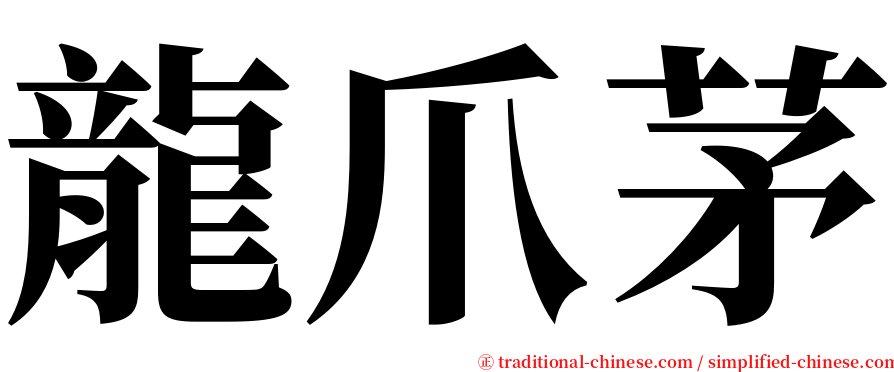 龍爪茅 serif font