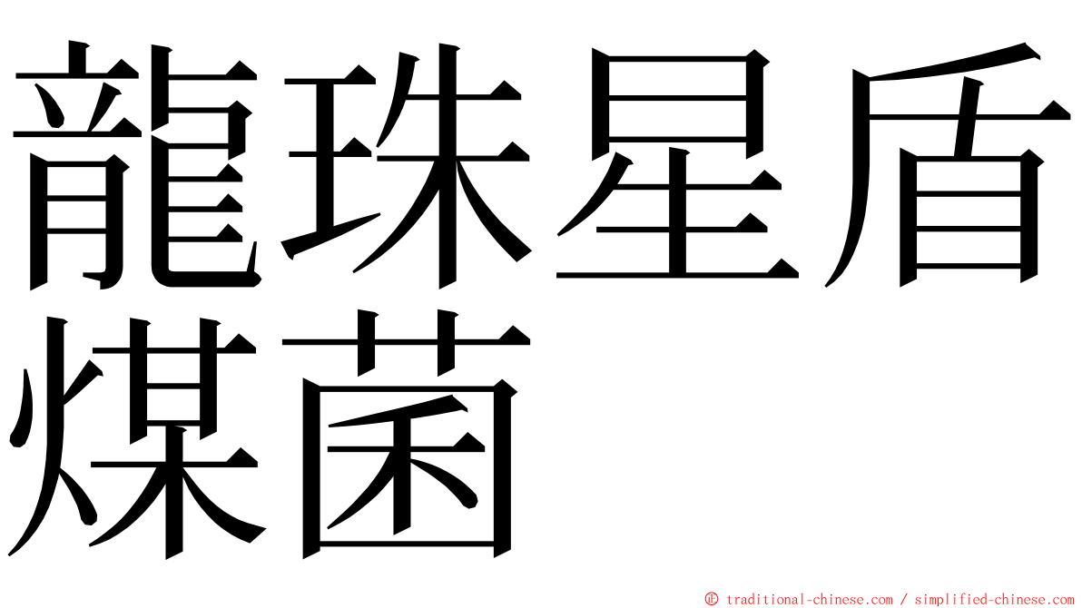 龍珠星盾煤菌 ming font