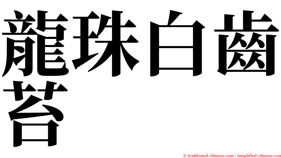 龍珠白齒苔 serif font