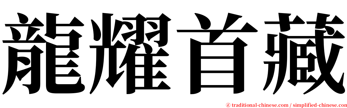 龍耀首藏 serif font