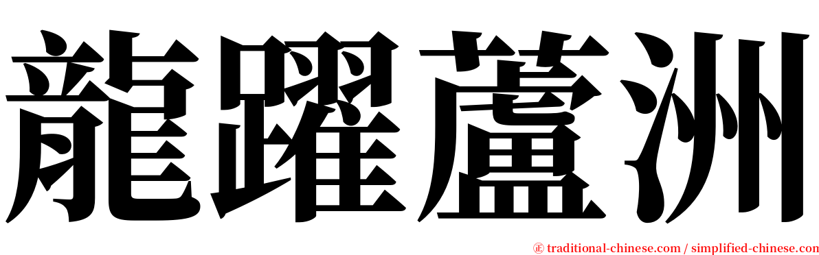 龍躍蘆洲 serif font