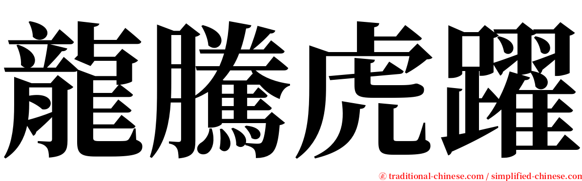 龍騰虎躍 serif font