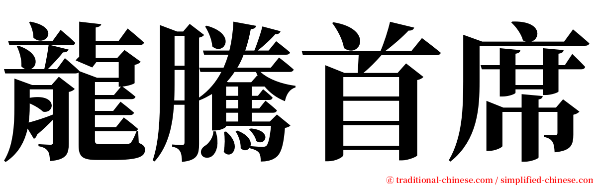 龍騰首席 serif font