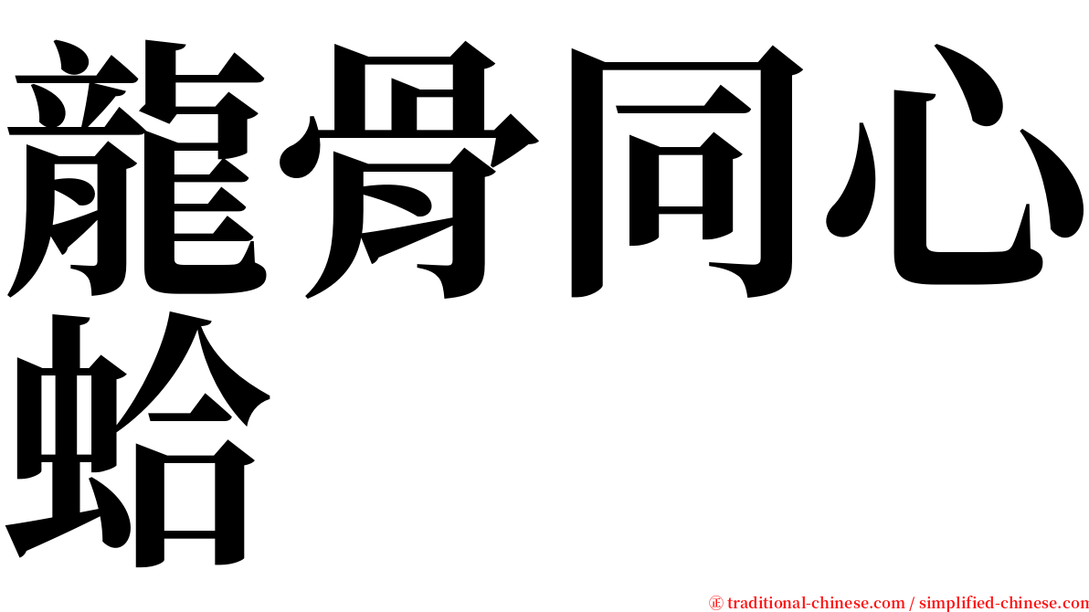 龍骨同心蛤 serif font