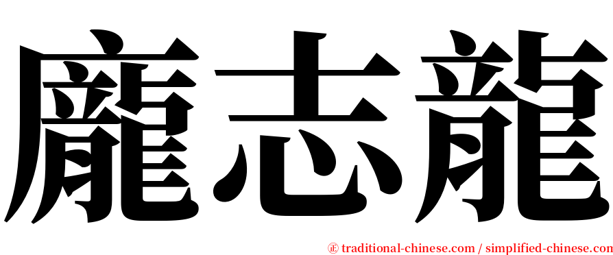 龐志龍 serif font