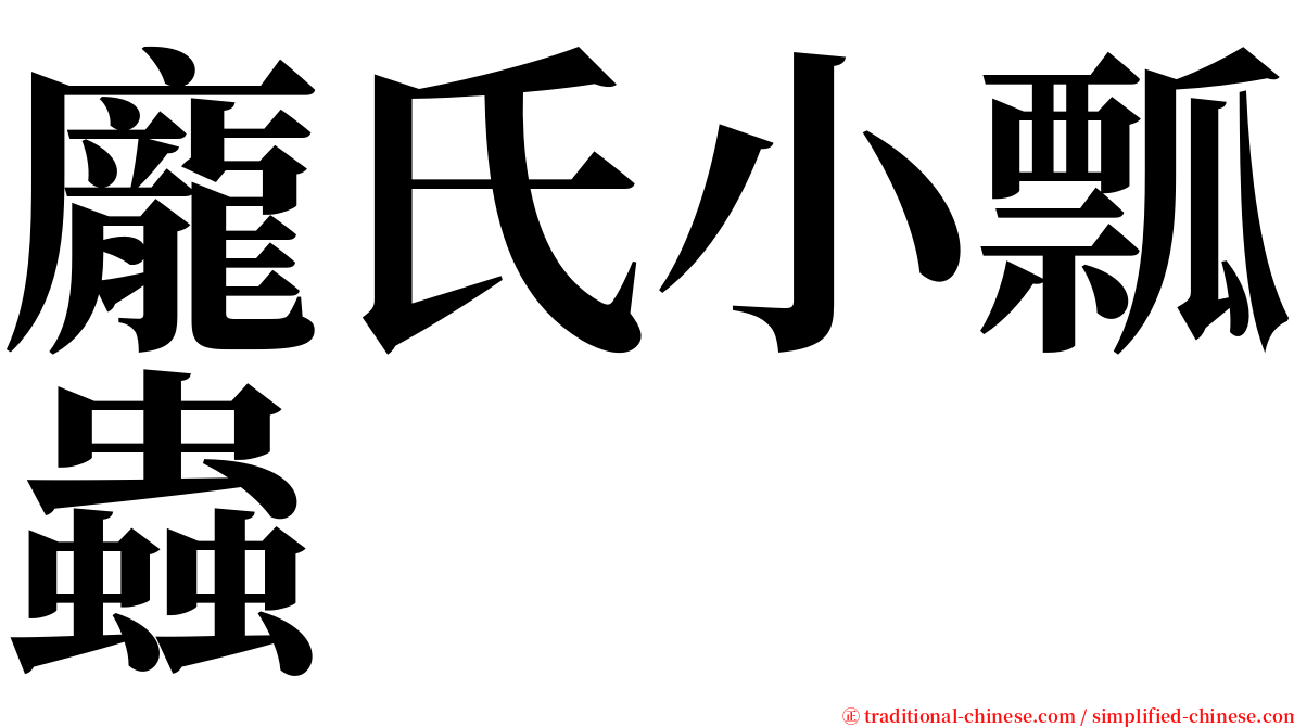 龐氏小瓢蟲 serif font