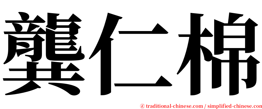 龔仁棉 serif font