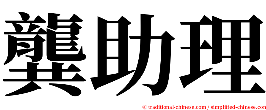 龔助理 serif font