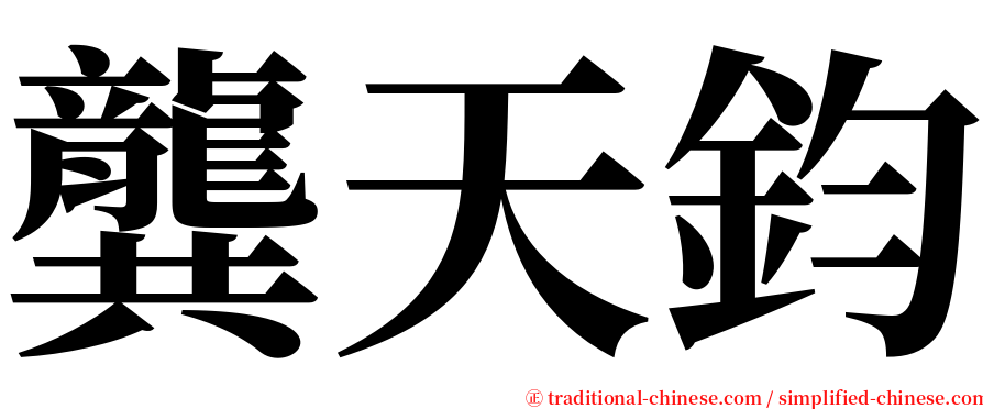 龔天鈞 serif font