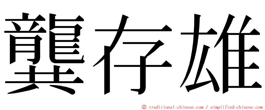 龔存雄 ming font