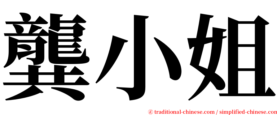 龔小姐 serif font