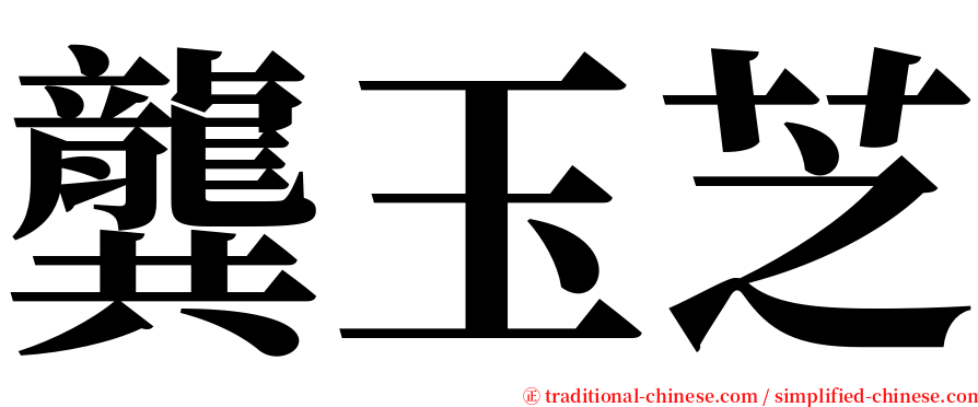 龔玉芝 serif font